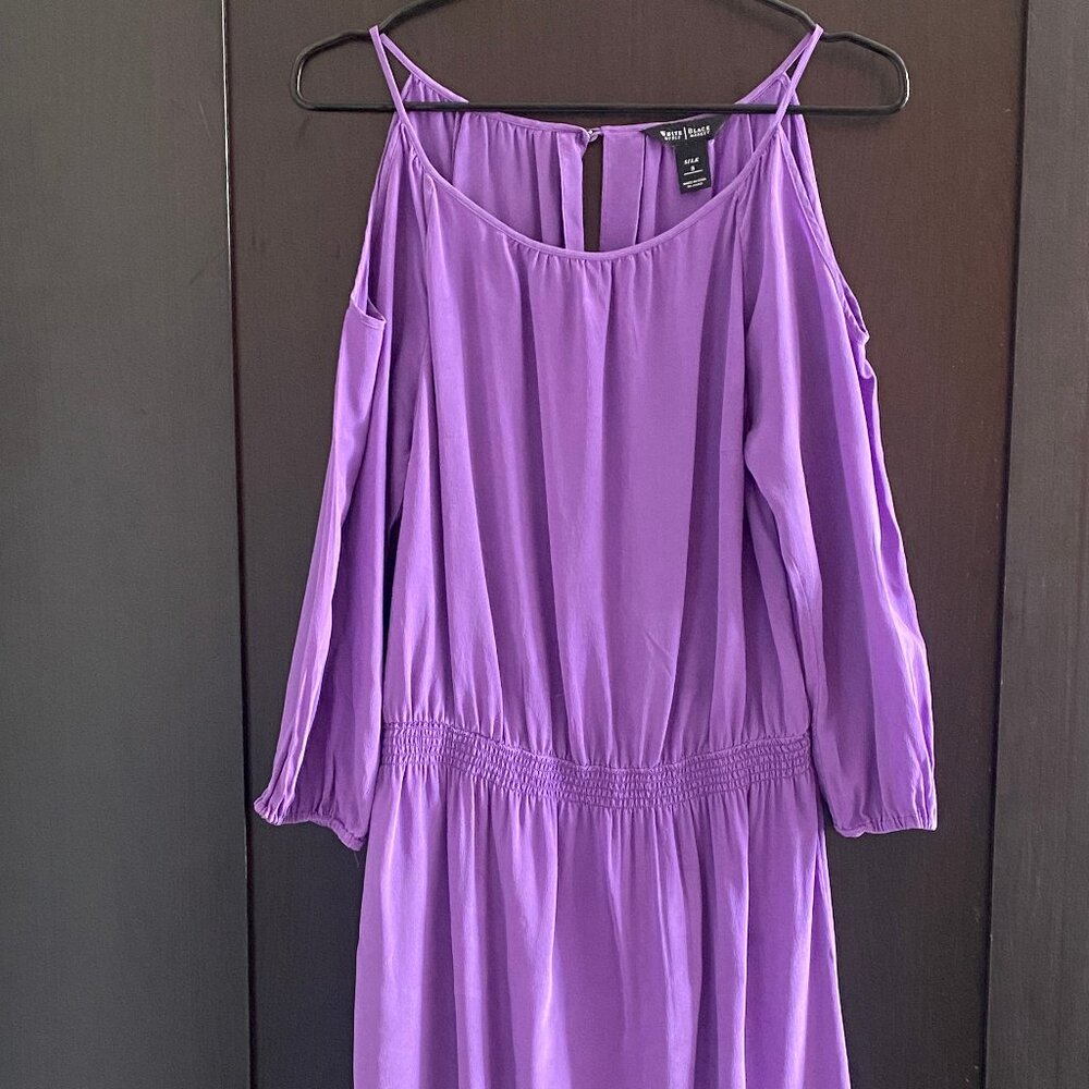 White House Black Market Silk Dress Purple Size Small